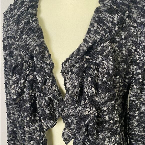 Conrad C Collection Wool Blend Chunky Knit Ruffle Collar Cardigan Women's Size M - Picture 6 of 14